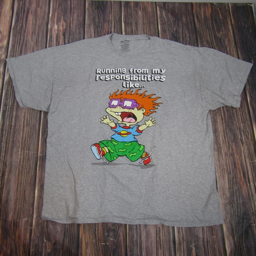 Rugrats Shirt Mens 3XL Running From My Responsibilities Nickelodeon Cartoon Tee